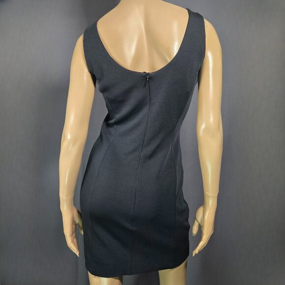 Vintage 90s Escada Margaretha Ley Black Mini Dress Embroidered Elephants Size 36 - Picture 8 of 10